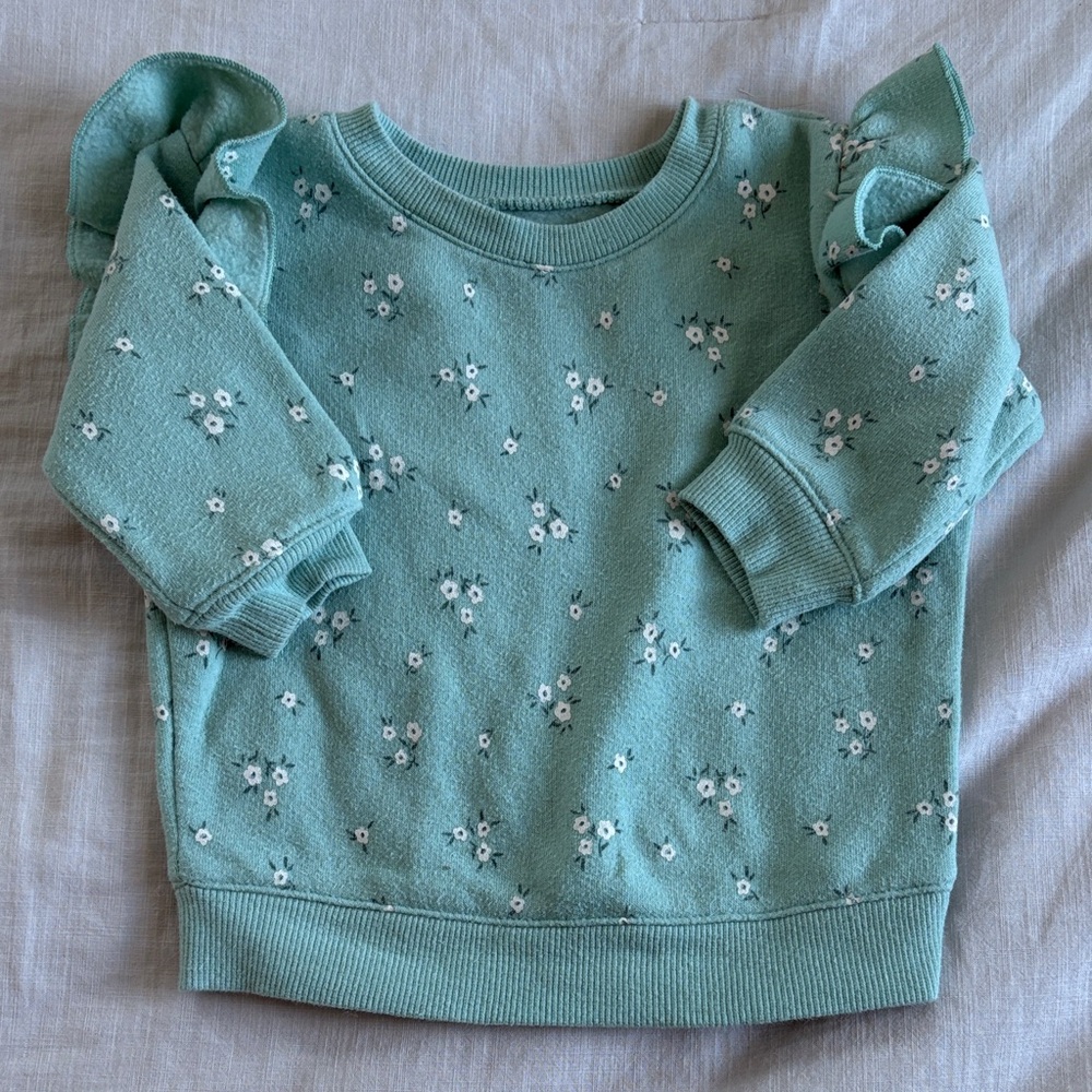 Baby girl floral Green Sweatshirt